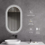 CERANO - Koupelnové LED zrcadlo Salvo, kovový rám - černá matná - 40x60 CER-NT8144C-40X60