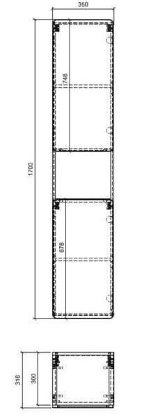 COMAD - Vysoká skříňka 2 dvířka ARUBA BÍLÁ 5907611647134