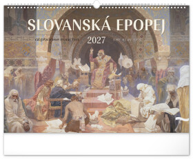 Nástěnný kalendář 2027 Notique Slovanská epopej Alfons Mucha, 48 x 33 cm