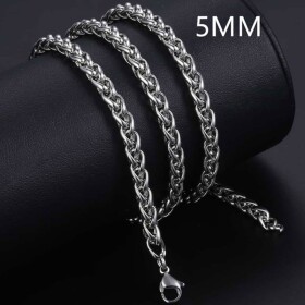 Pánský ocelový náhrdelník Thomas, mm wheat řetízek, chirurgická ocel, Stříbrná 50 cm