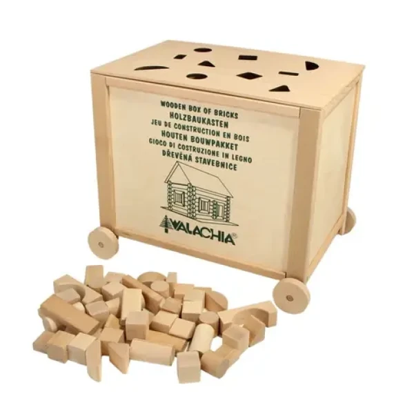 Walachia Dřevěná skládací stavebnice Construct Box vkládačka natural