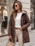 Dámská prošívaná přechodová bunda s kapucí, hnědá, FashionStreet TY5769 L
