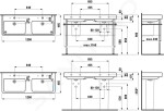 Laufen - Pro S Dvojumyvadlo, 1200x465 mm, 2 otvory pro baterie, s LCC, bílá H8149664001041