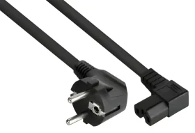 Kabelmeister napájecí kabel Schuko 90° - IEC C15 90° černá / Napájecí kabel / 1,8 m / H07RN-F 1,5 mm2 (SK0151-S018)