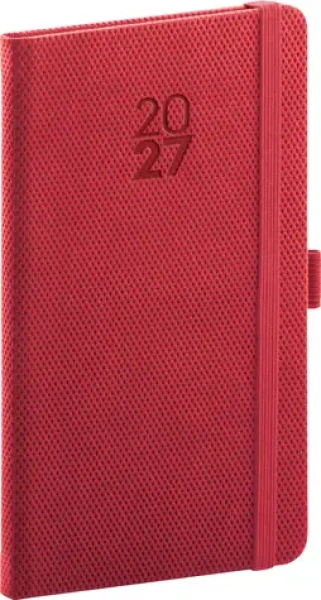 NOTIQUE Diamante 2027 červený / Kapesní diář / 9 × 15,5 cm