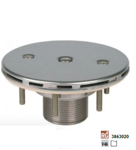 Hugo Lahme Podlahová tryska, červený bronz, závit 1 1/2“ vnější závit, regulovatelný a uzavíratelný kryt, pro prefabrikované bazény