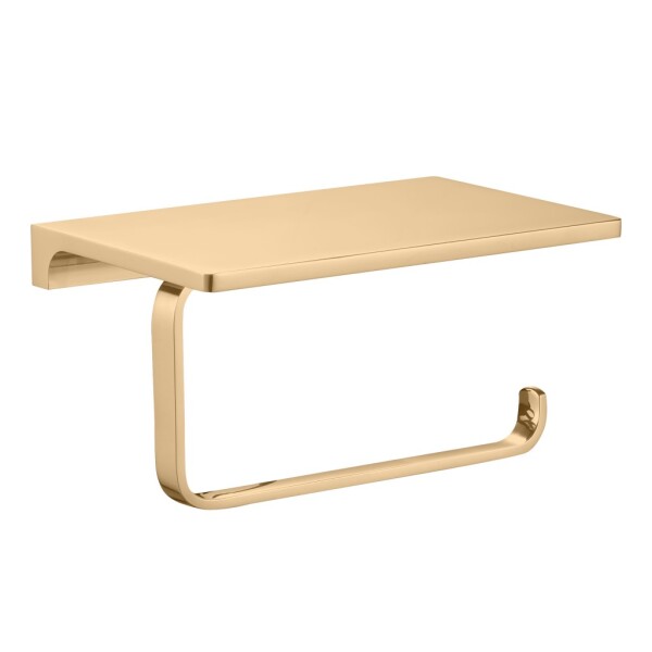 RAV Slezák - NIL - Koupelnový doplněk Držák toaletního papíru s odkládací poličkou, Zlatá - lesklá NLA0403Z NLA0403Z