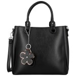 Luxusní dámská koženková kabelka do ruky Rishi, černá