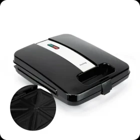 Huslog Sendvičovač černá / Sendvičovač / 4 sendviče / 1800 W / nepřilnavý povrch (OWN000087)