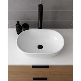 Erga Della, umyvadlo na desku 475x340x140 mm, bílá lesklá, ERG-V03-DELLA48-WH