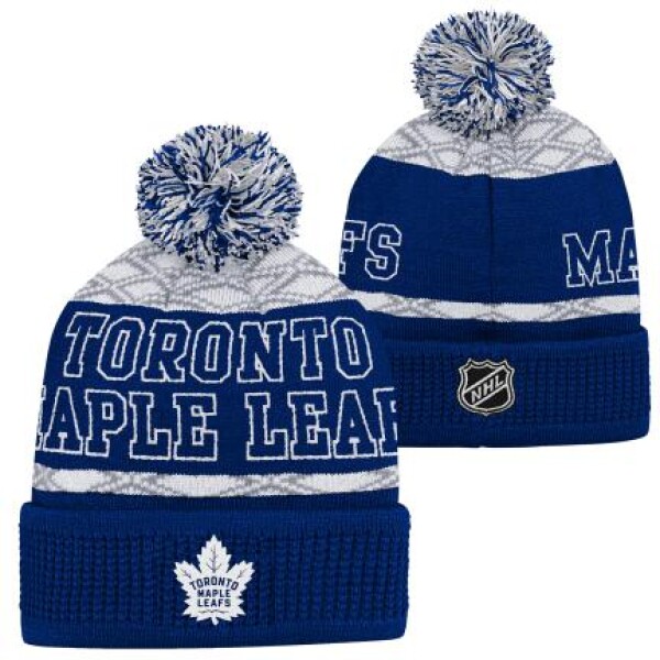 Outerstuff Dětská zimní čepice Toronto Maple Leafs Puck Pattern Cuffed Pom