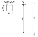Laufen - Meda Vysoká skříňka, 165x35x34 cm, 1 dvířka, panty vlevo, šedá H4216510112661