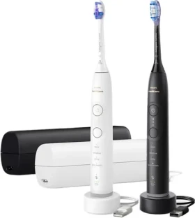 Philips Sonicare 7100 HX7429/02 (2ks) černá/bílá / 2x Sonický zubní kartáček / Bluetooth / výdrž 504 h (HX7429-02)