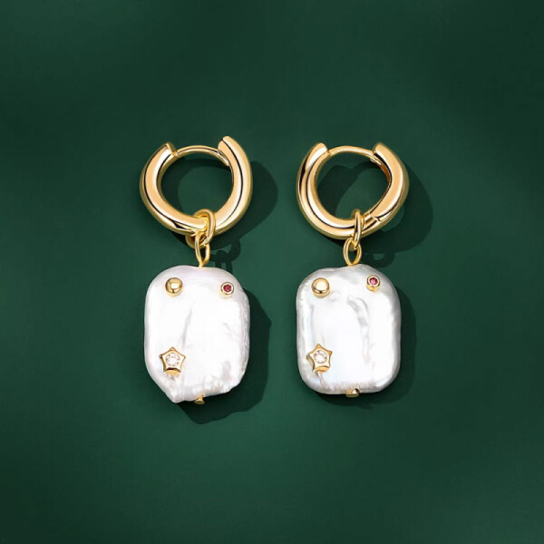 Luxusní náušnice Camille, Zlatá Bílá