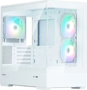 Zalman P30 V2 bílá / mATX / Mini-ITX / 1x USB-A 3.0 / 1x USB-C 3.0 / 1x 120mm ARGB / bez zdroje / průhledná bočnice (P30 White V2)