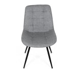 Židle jídelní, šedá látka, černý kov, otočný mechanismus 90°/90° (L/P) - funkce reset