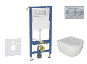GEBERIT - Duofix Set předstěnové instalace, klozetu Oudee a sedátka softclose, tlačítko Delta01, matný chrom SANI11CA1125B
