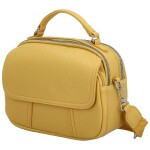 Trendy dámská koženková crossbody kabelka Badamia, žlutá