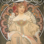 Nástěnný kalendář poznámkový 2027 Notique Alfons Mucha, 30 x 30 cm