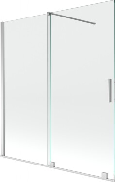 MEXEN/S - Velar Dvoukřídlá posuvná vanová zástěna 150 x 150 cm, transparent, chrom 896-150-000-01-01