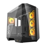 DarkFlash DY470 černá / ATX / 4x 120 mm / 2x USB-A / 1x USB-C / průhledná bočnice / bez zdroje (DY470 Black)