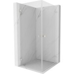 MEXEN/S - Lunar-B Duo sprchový kout dveře křídlové 90 x 90, transparent, nikl kartáčovaný 832-090L-090P-97-00