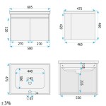 REA - Sada koupelnového nábytku s umyvadlem Luno DB68-60 60CM REA-M0600