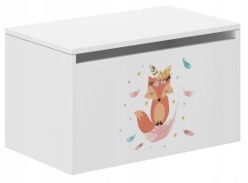 GLOBIS Dětský úložný box s milou liškou 40x40x69 cm Bíla