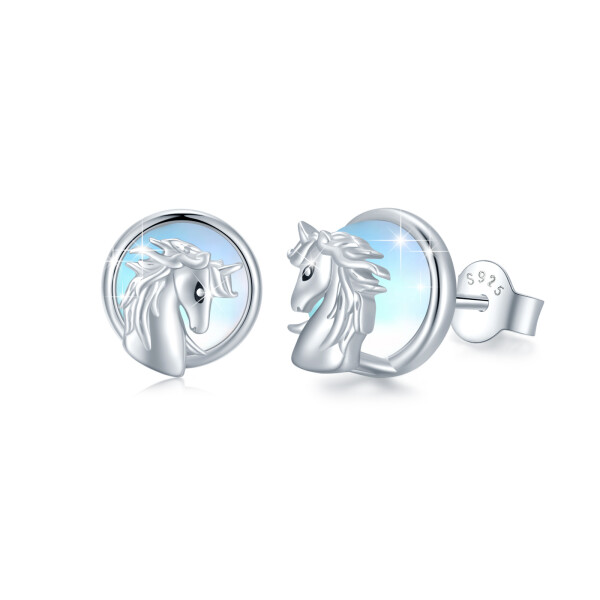 LUNICA Stříbrné náušnice MĚSÍČNÍ JEDNOROŽEC 0672