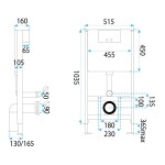 REA/S - Podomítkový WC systém K011A-Q + tlačítka T Brush Gold KPL-E0055
