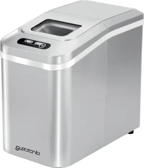 Guzzanti GZ 121 stříbrná / Výrobník ledu / Nádoba na vodu | led: 1.1 L | 0.3 kg / 10kg kostek-24 hod (GZ 121)