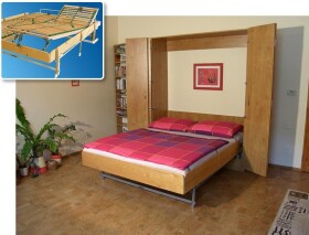 NábytekProNás Sklopná dvoulůžková postel KOMPLET - typ (30 lamel) - polohovací rošt ROZMĚR: 160 x 200 cm - ATYP