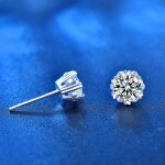Royal Fashion stříbrné náušnice HA-XEZ007-SILVER-MOISSANITE