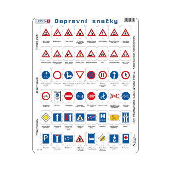 Puzzle Dopravní značky 48 dílků - Larsen
