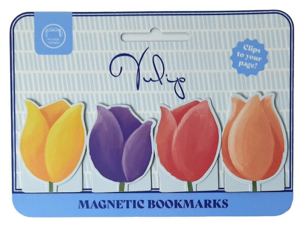 Záložky do knihy magnetické 4ks - Tulipány