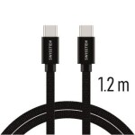 Swissten 71527201 USB-C na USB-C, USB 2.0, zástrčka C - zástrčka C, opletený, 1,2m, černý