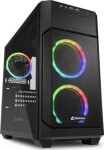 Sharkoon V1000 černá / Micro-ATX / 2x USB 3.0 / 3x 120 mm / Bez zdroje / průhledná bočnice (4044951035052)