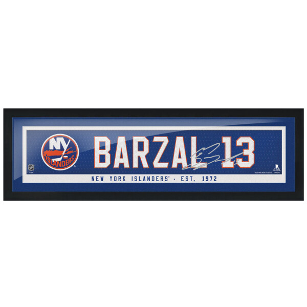 Mustang Obraz v rámu New York Islanders NHL Mathew Barzal 6" x 22" Replica Autograph