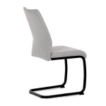 Židle jídelní, světle šedá látka, černé kovové nohy