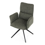 Židle jídelní, zelená látka, 360° vratný mechanismus, černý kov