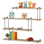 Poličky nástěnné 80 cm, MDF, dekor dub, kov černý mat