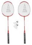 SULOV Badmintonový set červená / 2x raketa 24 cm / 2x míček / Cestovní vak