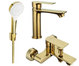 MEXEN - Mexen Royo R05 Set umyvadlové a vanové baterie s příslušenstvím zlata 72203R05-50