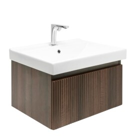 Koupelnová skříňka s baterií a umyvadlem SAT Evolution 1 58x30x44,8 cm ořech mat SATEVO60NAU1B SATEVO60NAU1B