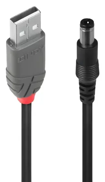 Lindy USB-A - DC černá / Redukce / 1,5 m (70267)