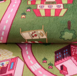 DumDekorace Dětský koberec FLANNEL - růžová autodráha Šířka: 80 cm | Délka: 150 cm