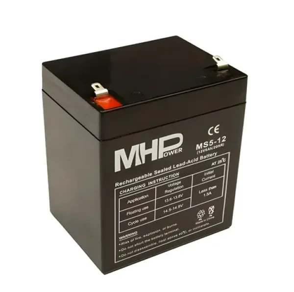 MHPower MS5-12 / Olověný akumulátor / VRLA AGM / 12 V / 5 Ah / F1 (MS5-12)