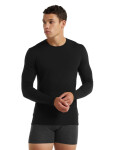 Pánské merino triko ICEBREAKER Mens Anatomica LS Crewe, Black velikost: XXL