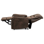 TV křeslo + eletrické polohování, hnědá látka, kov černá