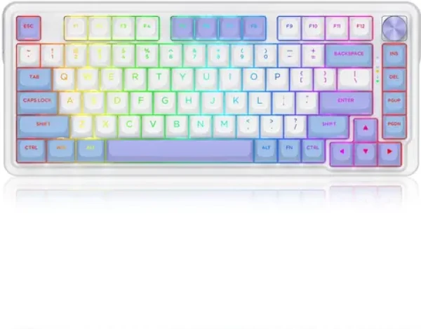 Redragon Ucal Max bílá / Bezdrátová herní klávesnice / mechanická / Manbo Linear switche (K673WBP-RGB-MAX)